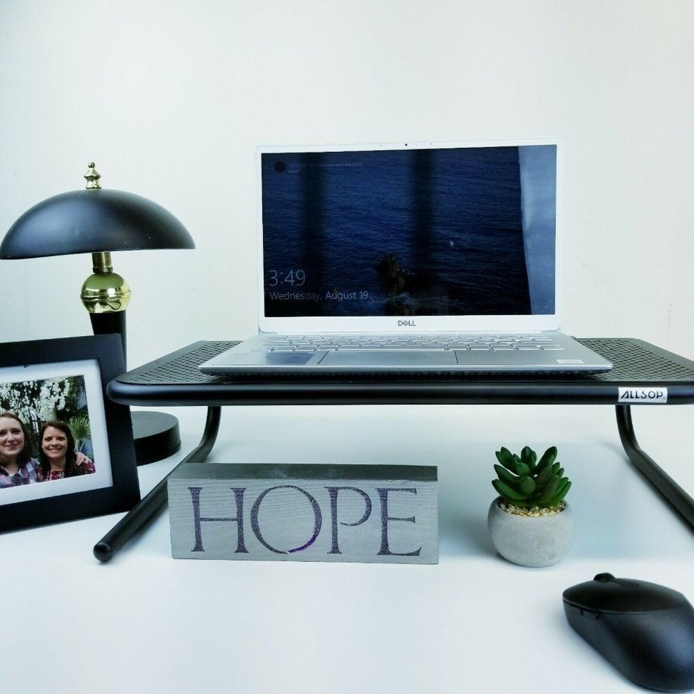 Desk Organizer Office Metal Monitor Stand Laptop